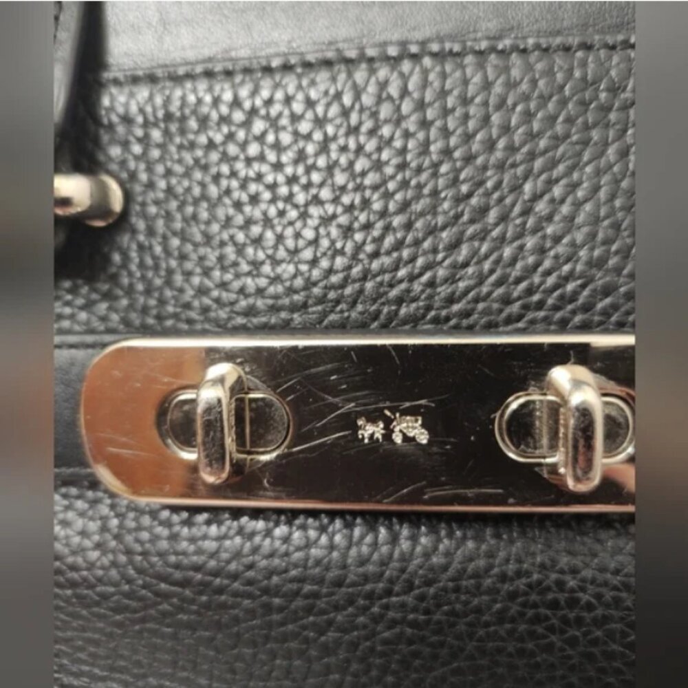 Coach Swagger Carryall In Pebble Leather Black with Silver Style No.34408 - Picture 12 of 15